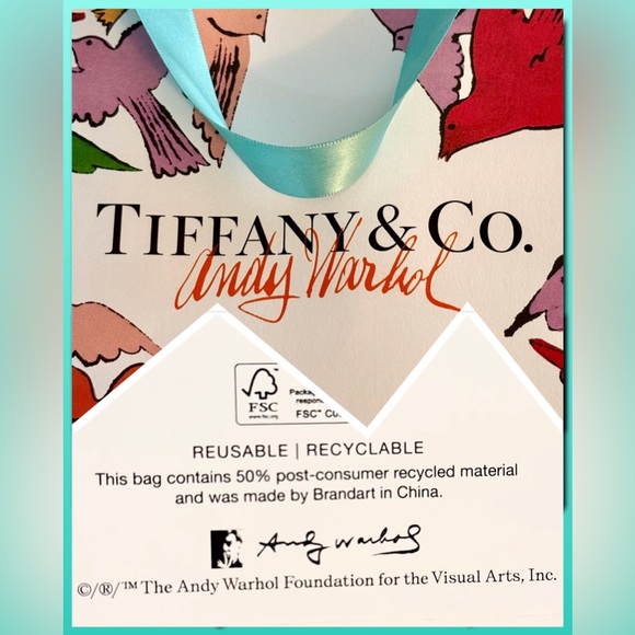 Tiffany & Co. x Andy Warhol 2 Gift Bag sz XL & M and HUGE Ribbon Roll BUNDLE - Picture 15 of 16